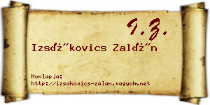 Izsákovics Zalán névjegykártya
